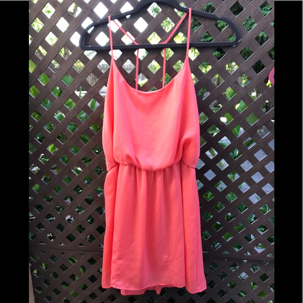 Cute bright coral mini dress - Picture 1 of 2